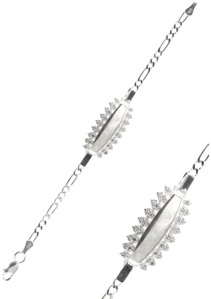 Zirkon Taşlı 925 Ayar Gümüş Çocuk Künyesi 201023612