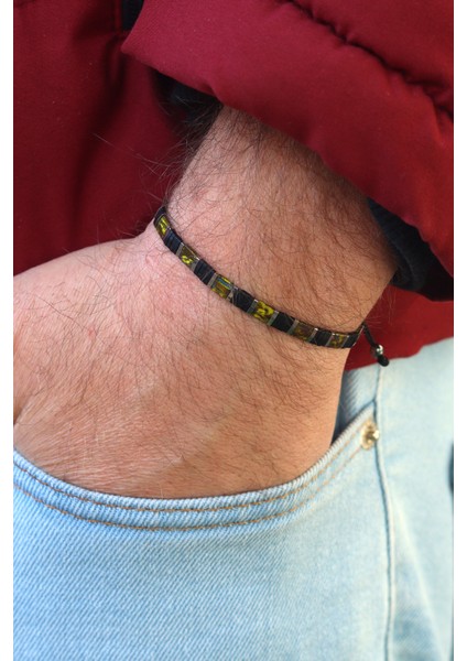 Deri ve Yeşim Taşlı Doğal Taş Bay-Bayan Bileklik 201023650 fiyatları