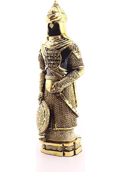 Polyester Üzerine Metal Kaplama Biblo Zırhlı Cevşen Ayetli Asker Gold Biblo 3 Boyutlu Küçük Boy 24 cm