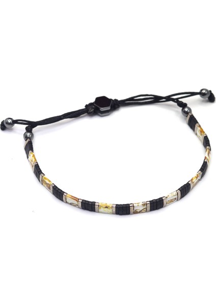 Deri ve Yemen Akik Taşlı Doğal Taş Bay-Bayan Bileklik 201023649