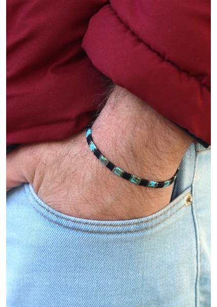 Deri ve Firuze Taşlı Doğal Taş Bay-Bayan Bileklik 201023648 fiyatları