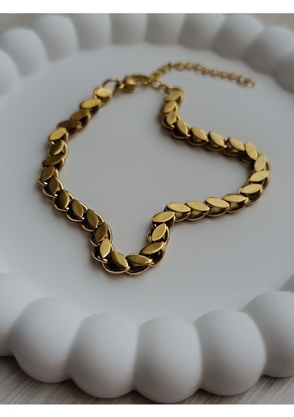 Gold Arpa Zincir Çelik Bileklik
