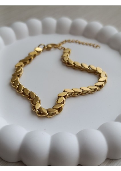 Gold Arpa Zincir Çelik Bileklik