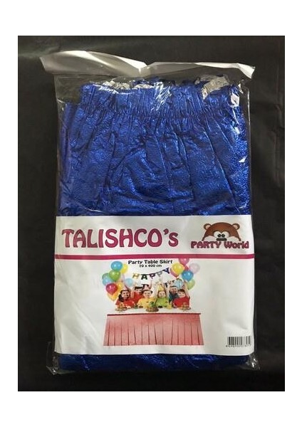 Metalize Parlak Lacivert Masa Eteği 70X400CM