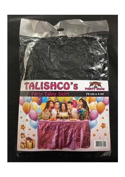 Metalize Parlak Siyah Masa Eteği 70X400CM