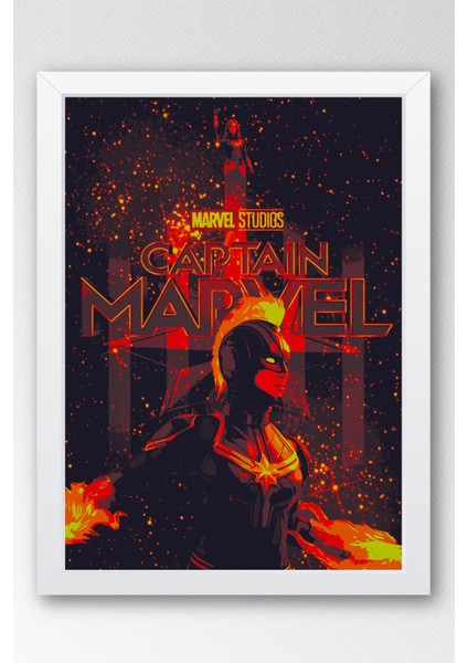 Captain Marvel Çerçeveli Tablo - Kaptan Marvel Poster Tablo