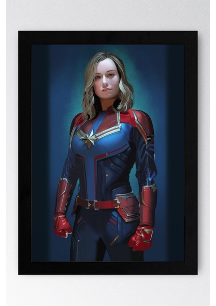 Captain Marvel Çerçeveli Tablo - Kaptan Marvel Poster Tablo