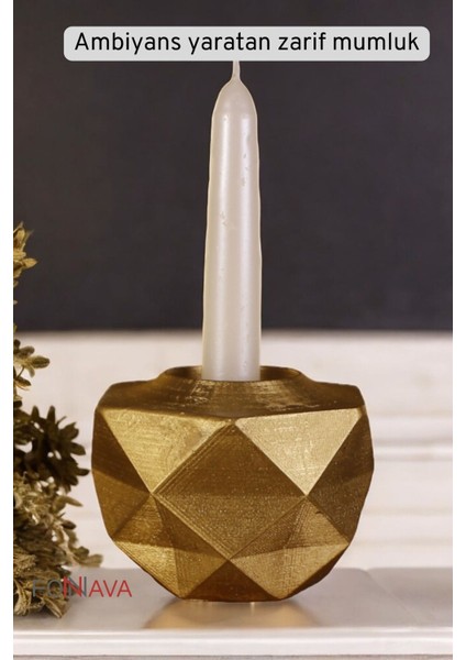 Şamdan Mumluk Dekoratif Mumluk Tealight Mumluk Gümüş Eskitme Renk Model 45