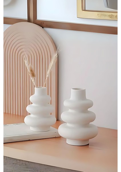 Siyah Dekoratif Vazo Seti Obje Ev Dekorasyon Masa Üstü Dekor Vazo Seti Model 5