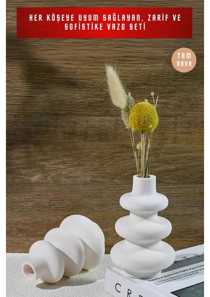 Siyah Dekoratif Vazo Seti Obje Ev Dekorasyon Masa Üstü Dekor Vazo Seti Model 5 fiyatları