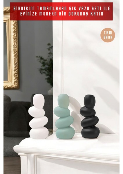 Dekoratif Vazo Seti Obje Ev Dekorasyon Masa Üstü Dekor Vazo Seti Model 54 fırsatları