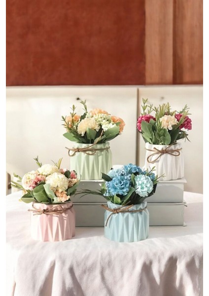 Dekoratif Vazo Seti Obje Ev Dekorasyon Masa Üstü Dekor Vazo Seti Model 52