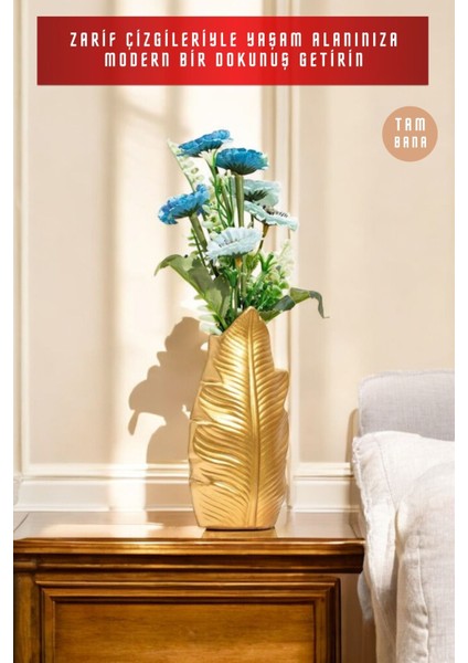 Gold Dekoratif Vazo Obje Ev Dekorasyon Masa Üstü Dekor Vazo Model 30 fiyatları