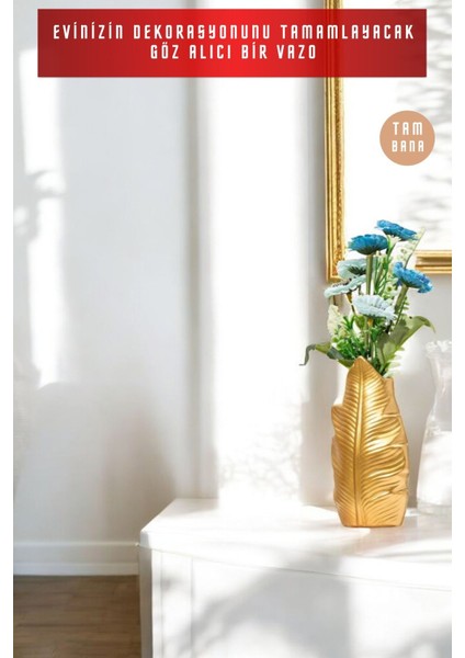 Gold Dekoratif Vazo Obje Ev Dekorasyon Masa Üstü Dekor Vazo Model 30 fırsatları