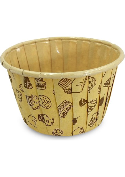 Kağıt Muffin Kek Kapsülü Desenli Kraft 50'li x 5 Paket
