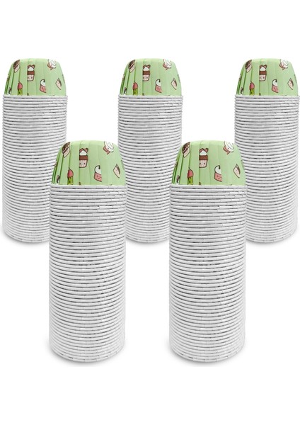 Muffin Kek Kapsülü Mint Dondurma Desenli 50'li x 5 Paket