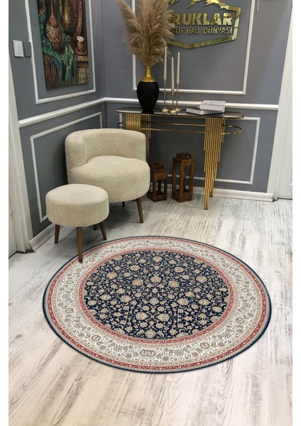 Kaymaz Taban Yıkanabilir Dijital Baskı Dekoratif Modern Desenli Yuvarlak Dot Taban Halı