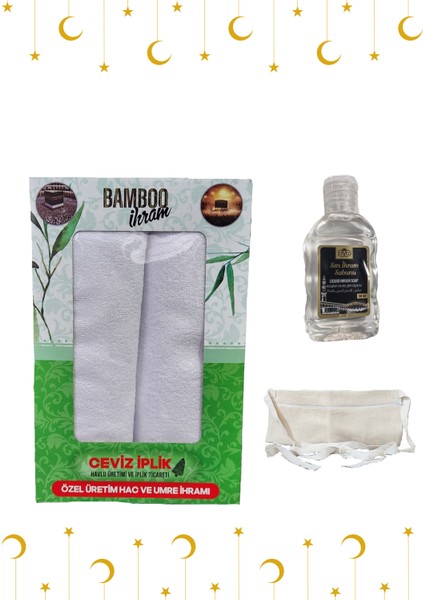 Bambu Ihram Takımı Seti, Ihram Kemeri ve Ihram Sabunu Hediyeli