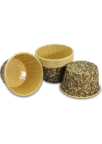 Muffin Kek Kapsülü Kahverengi Desenli 50'li x 30 Paket (Koli)