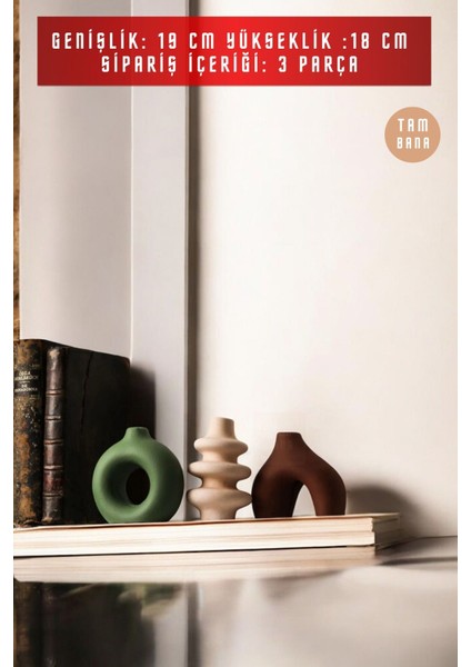 Siyah Dekoratif Vazo Seti Obje Ev Dekorasyon Masa Üstü Dekor Vazo Seti Model 1001 modelleri