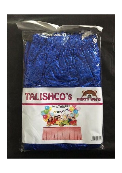 Metalize Parlak Mavi Masa Eteği 70X400CM