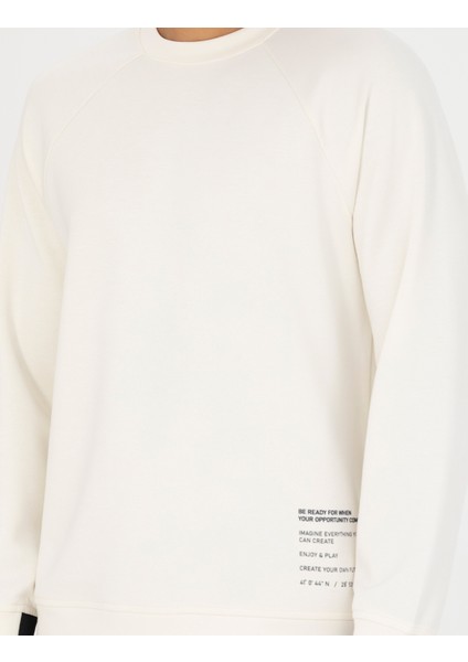 Erkek Ekru Regular Fit Sweatshirt 50272509-VR019