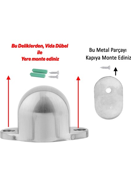 Mıknatıslı Küçük Metal Kapı Tutucu Çarpma Önleyici Durdurucu Stoper Krom 1 Adet