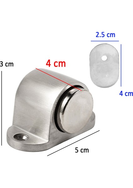 Mıknatıslı Küçük Metal Kapı Tutucu Çarpma Önleyici Durdurucu Stoper Krom 1 Adet