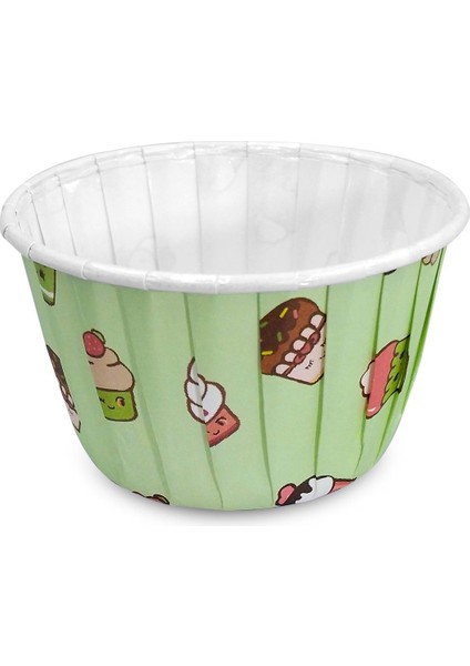 Muffin Kek Kapsülü Mint Dondurma Desenli 50'li x 30 Paket (Koli)