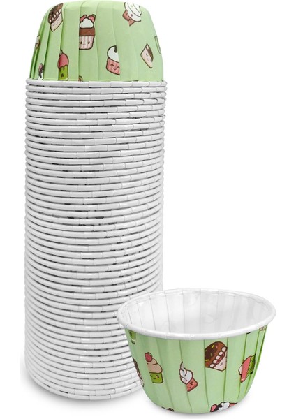 Muffin Kek Kapsülü Mint Dondurma Desenli 50'li x 30 Paket (Koli)