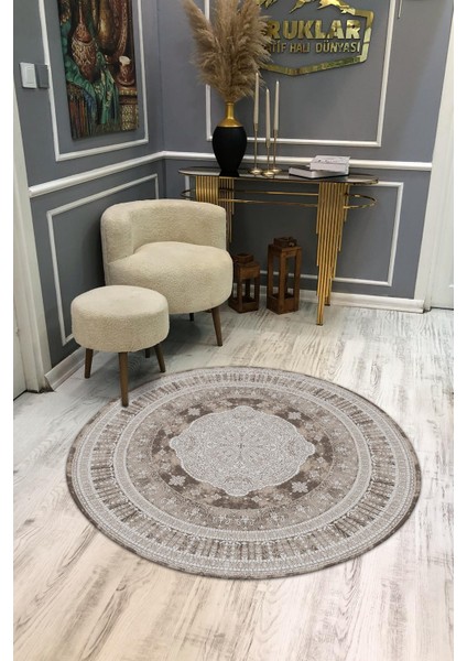 Kaymaz Taban Yıkanabilir Dijital Baskı Dekoratif Modern Desenli Yuvarlak Dot Taban Halı