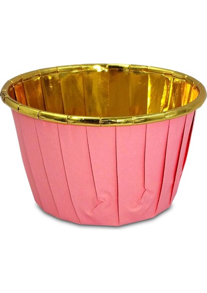 Muffin Kek Kapsülü Pembe-Altın 25'li x 5 Paket