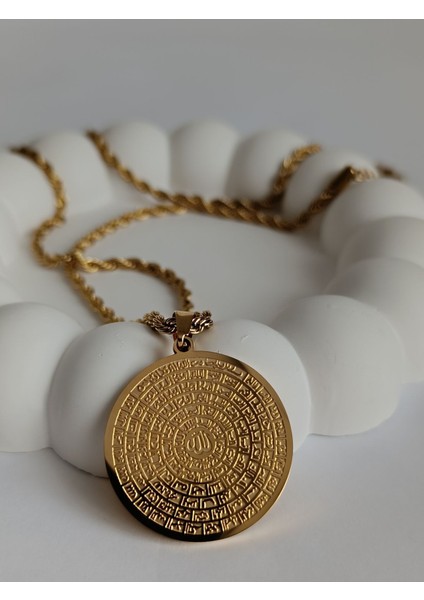 Esma'ül Hüsna Gold Zincir Çelik Kolye