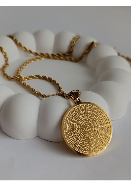 Esma'ül Hüsna Gold Zincir Çelik Kolye