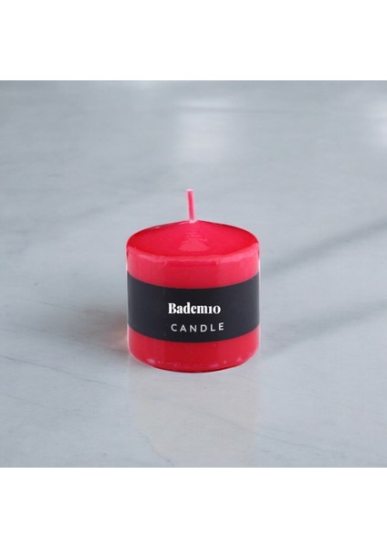 Baton Mum Kırmızı Silindir Dekoratif Mumu Kandil Fitilli Mumlar Şamdan Kokusuz 6 x 6 cm