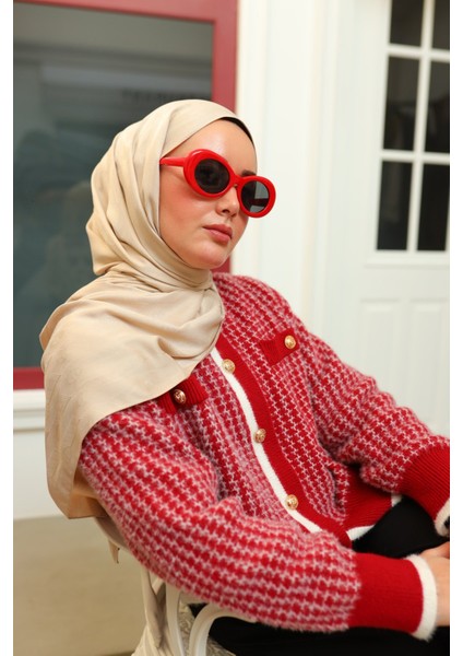 Kaşık Desen Jakarlı Deluxe Şal - Bej fiyatları