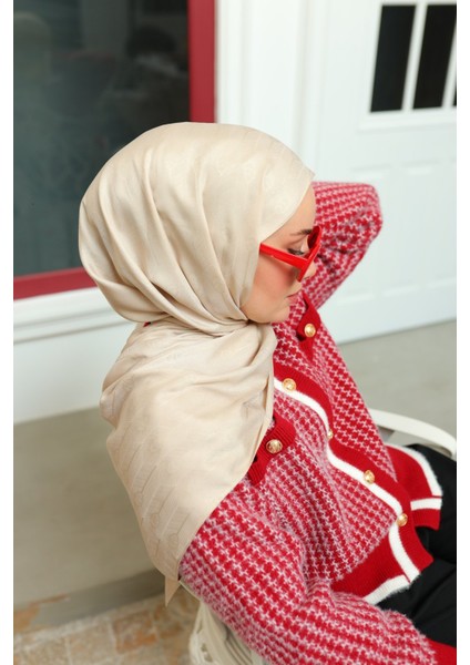 Kaşık Desen Jakarlı Deluxe Şal - Bej fırsatları