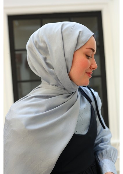Kaşık Desen Jakarlı Deluxe Şal - Gümüş fiyatları