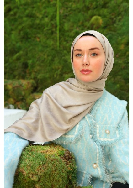 Kaşık Desen Jakarlı Deluxe Şal - Kum Beji fırsatları