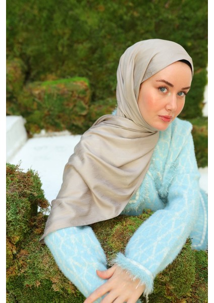 Kaşık Desen Jakarlı Deluxe Şal - Kum Beji indirimleri