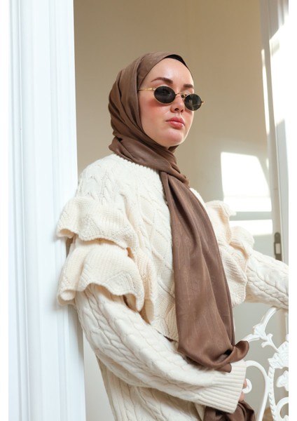 Kaşık Desen Jakarlı Deluxe Şal - Sütlü Kahve fiyatları