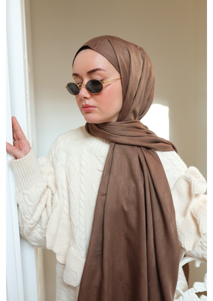 Kaşık Desen Jakarlı Deluxe Şal - Sütlü Kahve indirimleri
