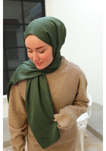 Kaşık Desen Jakarlı Deluxe Şal - Haki fiyatları