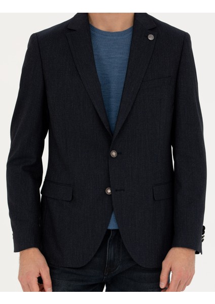 Erkek Lacivert Ekstra Slim Fit Blazer Ceket 50274820-VR033