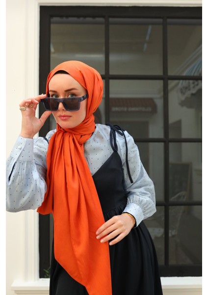 Kaşık Desen Jakarlı Deluxe Şal - Turuncu indirimleri