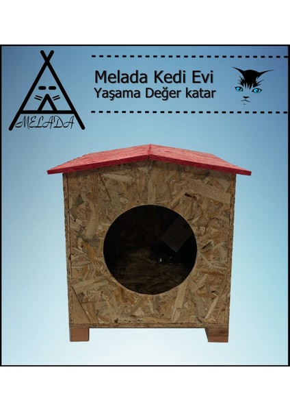 Kedi Evi Dış Ortam Uygun Ahşap Kedi Evi Osb 39x37x34 cm fiyatları