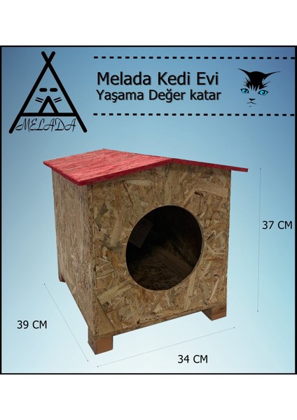Kedi Evi Dış Ortam Uygun Ahşap Kedi Evi Osb 39x37x34 cm fırsatları