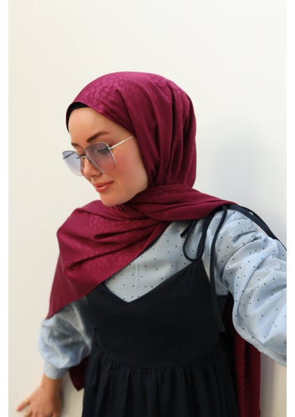 Batik Desen Jakarlı Deluxe Şal - Mürdüm indirimleri