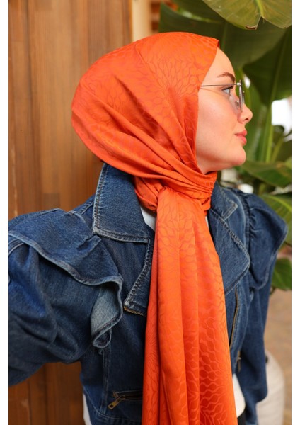 Batik Desen Jakarlı Deluxe Şal - Turuncu fiyatları