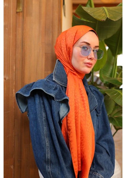 Batik Desen Jakarlı Deluxe Şal - Turuncu modelleri